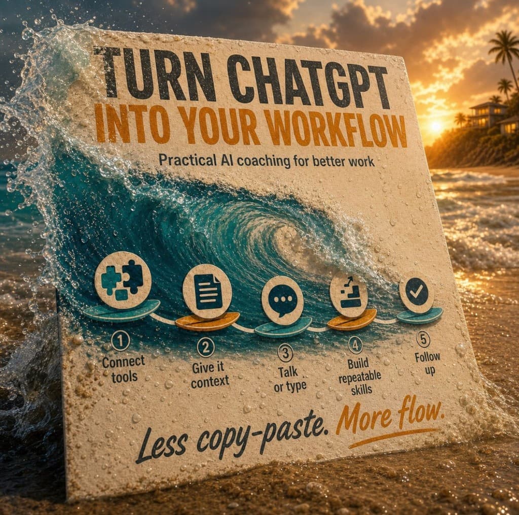 Turn ChatGPT into your workflow. Practical AI coaching for better work.